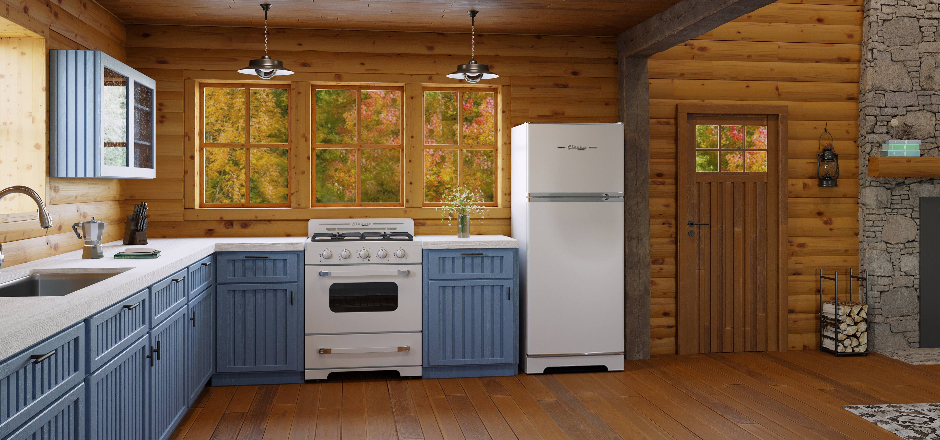Alt View 16. Unique Appliances - Off-Grid Classic Retro 27.2 in. 14 cu. ft. Propane Top Freezer Refrigerator - Marshmallow White.