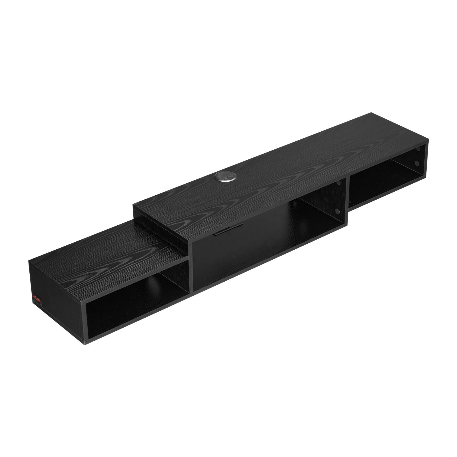 Alt View 5. VEVOR - Floating TV Stand, 59" Wall Mount Entertainment Center with Power Outlet & Cable Hole, Modern Floating TV Shelf - Black.
