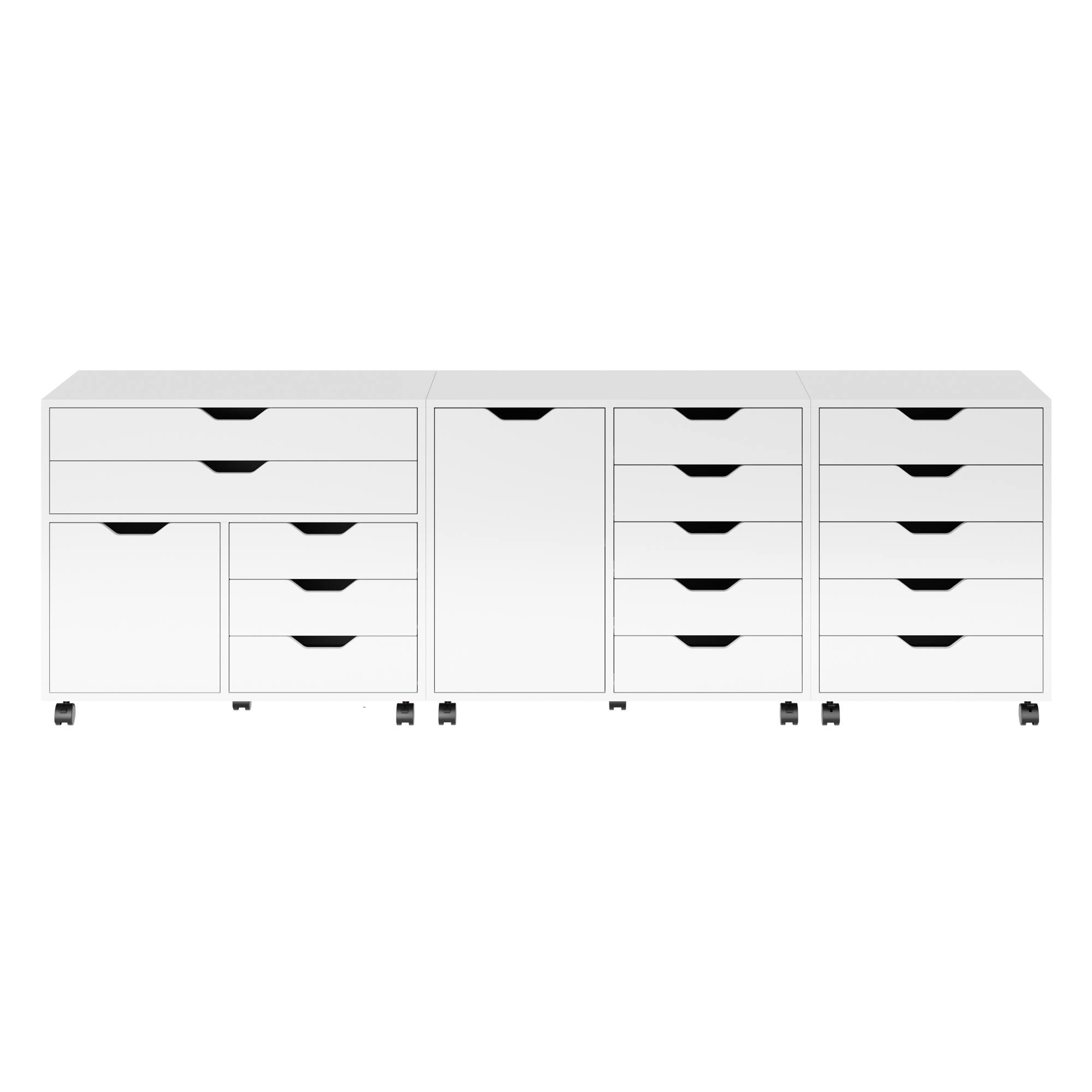 Alt View 1. Winsome Wood - Halifax 3-Pc Storage Cabinet Set - White.