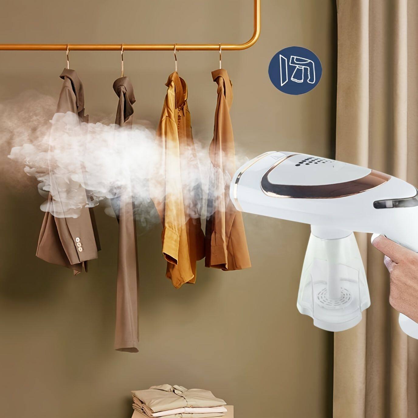 Forest'nSky - 1600W Portable Garment Steamer & Iron, Folding Hanging Ironing Machine, Household Electric JK-9558 - White