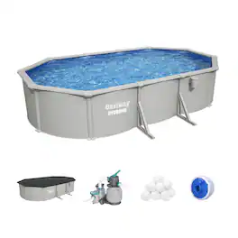 Bestway - Hydrium 20' x 12' x 48" Oval Steel Wall Above Ground Pool Set - Gray