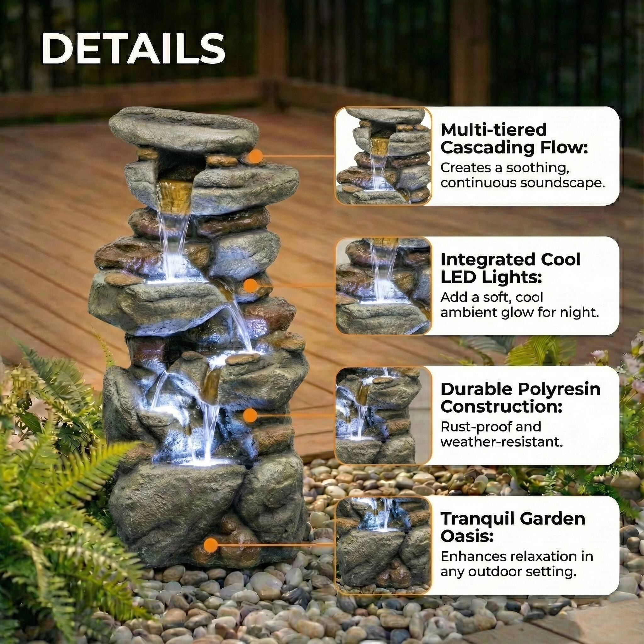 Anysun Outdoor Water Fountain Large – 30
