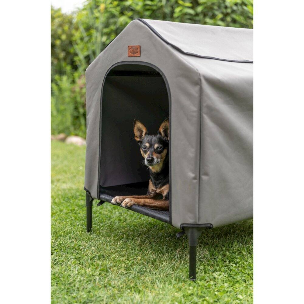 Alt View 3. TRIXIE - 2-in-1 Elevated Portable Dog House or Dog Cot & Tent - Gray.