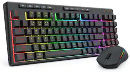 REDRAGON - S156 Pro 96% Tri-Mode Wireless Gaming Keyboard and Mouse Combo with RGB, Programmable Keys, 8000 DPI, Multimedia Buttons - Black