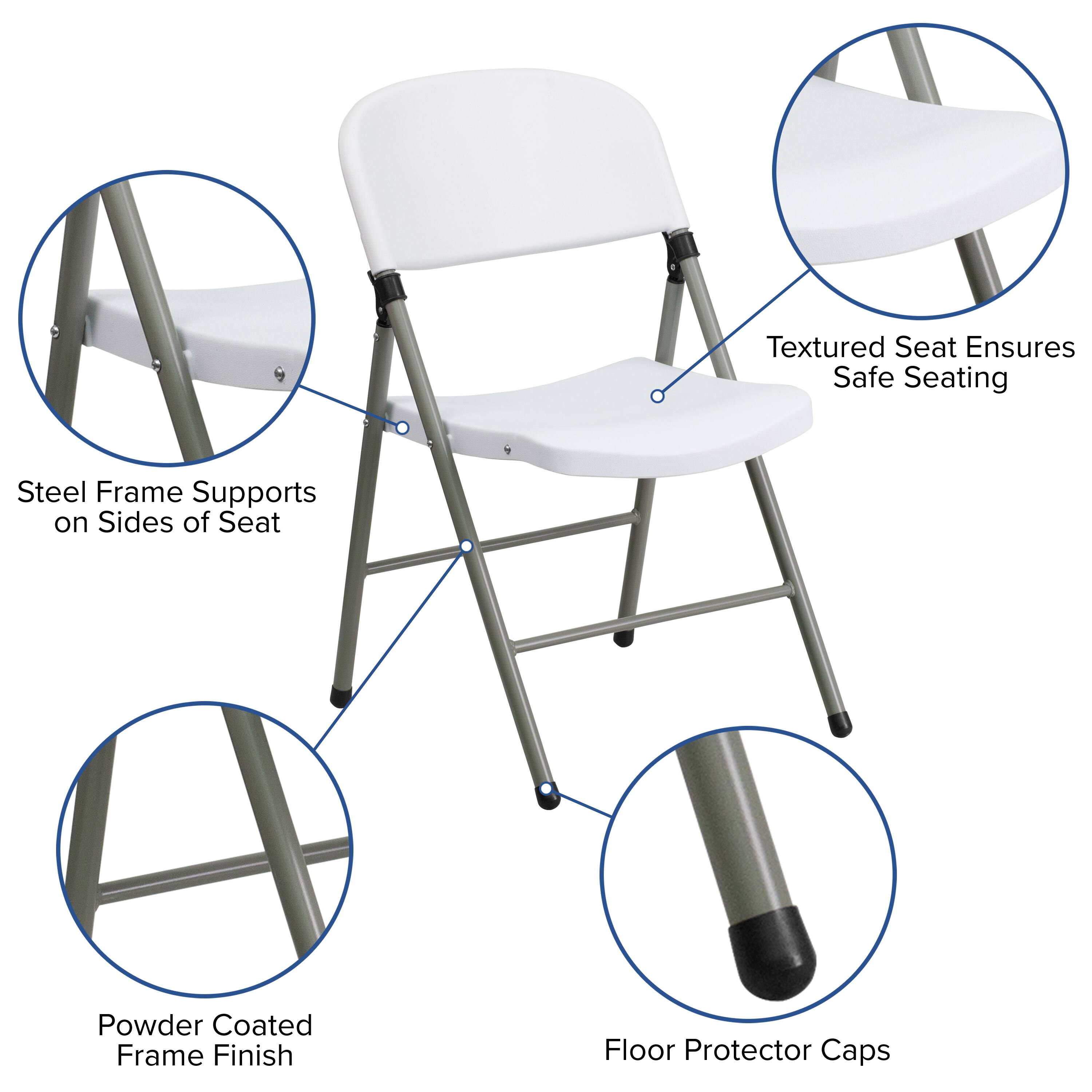 - Textured Seat Ensures Safe Seating
- Steel Frame Supports on Sides of Seat
- Powder Coated Frame Finish
- Floor Protector Caps