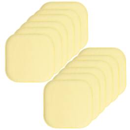 Sweet Home Collection - Honeycomb Memory Foam No Slip Back 16" x 16" Chair Pad Cushion, 12-Pack - Yellow