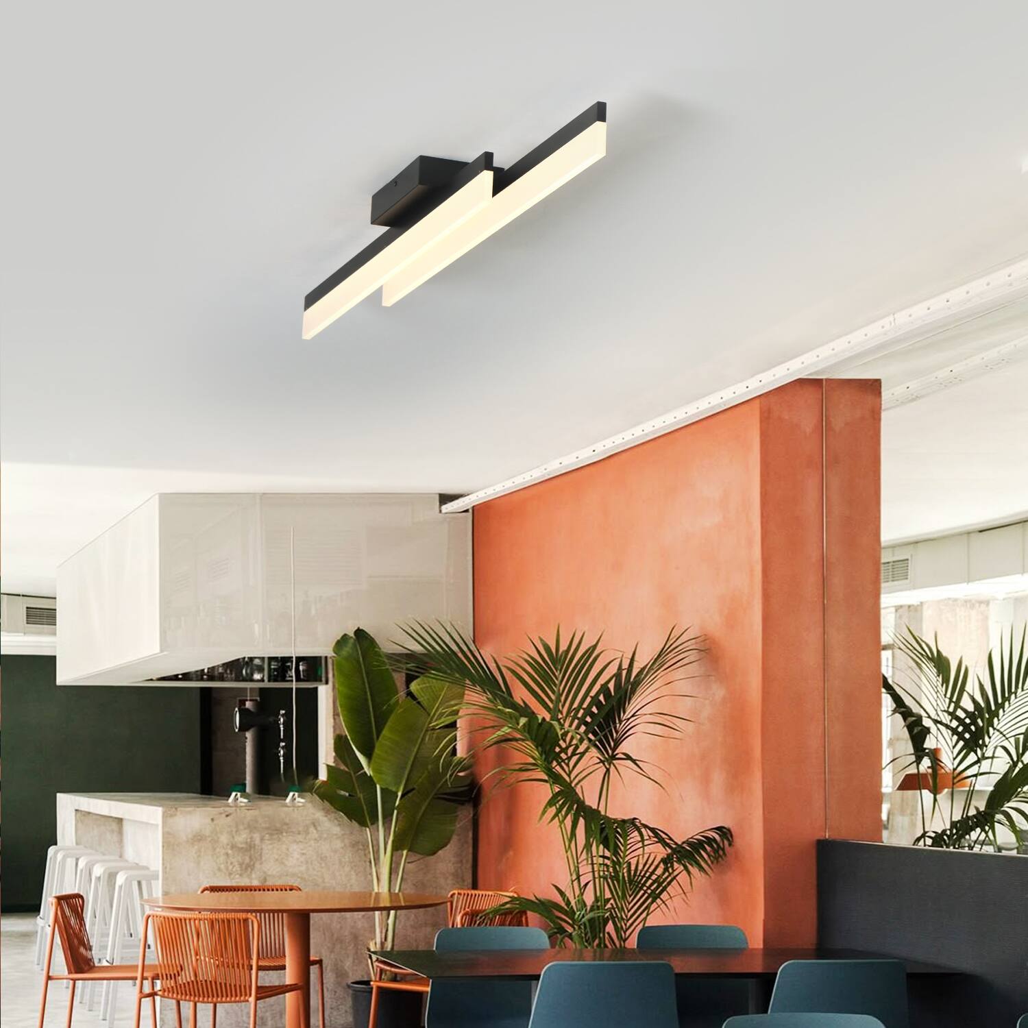 Alt View 5. Umeiluce - Modern Hardwired LED Flush Mount Light Warm Light Switch Dimmable - Matte Black.