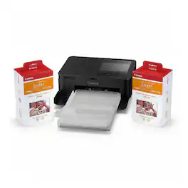 Canon - CP1500 Compact Photo Printer (Black) Bundle with Color Ink and Paper Set