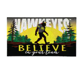 Evergreen Enterprises - Iowa Hawkeyes 28" x 16" Bigfoot Believe in Your Team Turf Door Mat - Multicolor