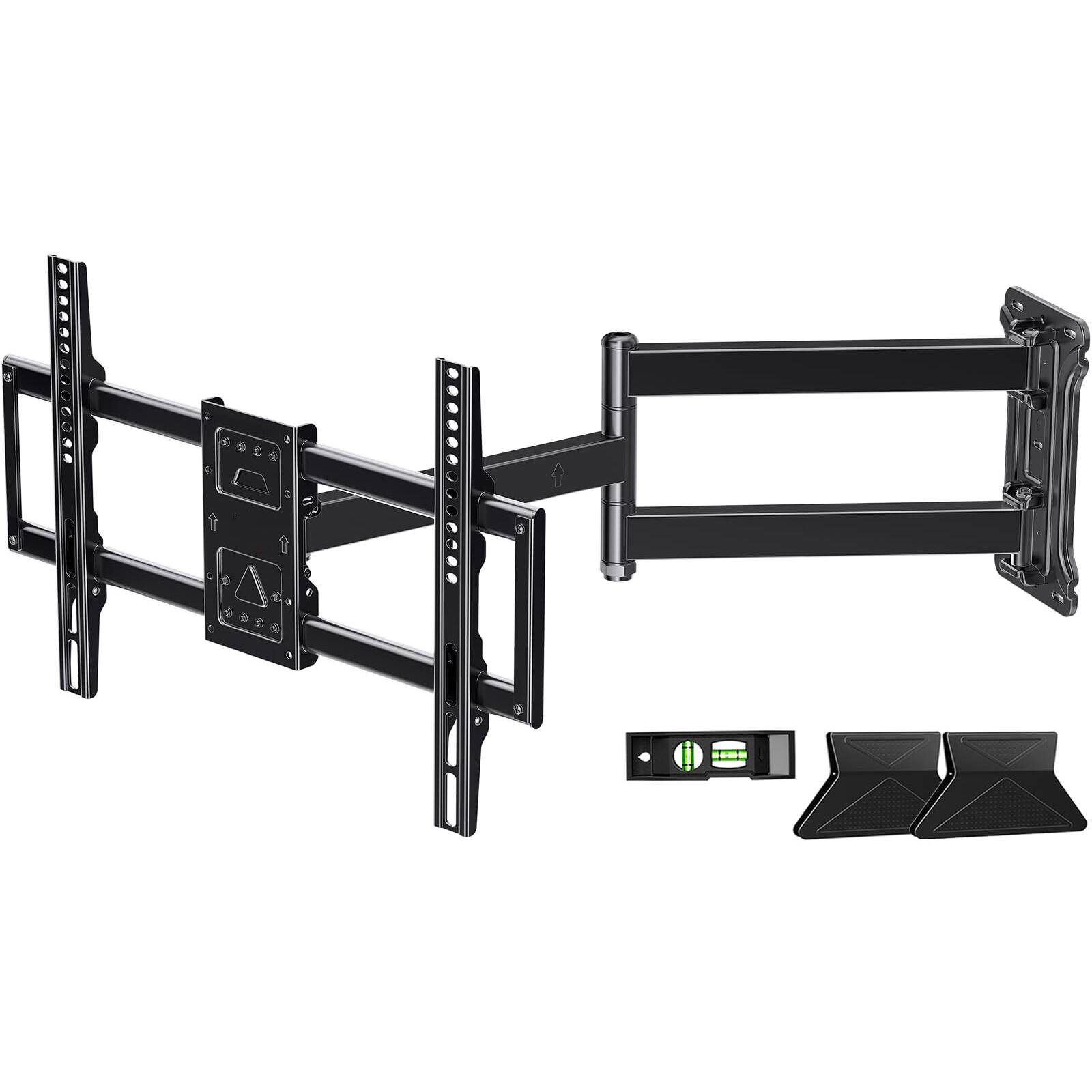 Front. Dazzed Corner - 30" Extension Long‑Arm Full Motion TV Wall Mount Bracket for 43"-80" TVs, Max VESA 600x400mm, 132 lbs Capacity - Black.