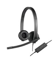 Logitech - H570e Stereo Wired Over-ear Headset - Black - Front_Zoom