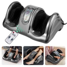 Gymax - Rolling Foot Massager Shiatsu Foot Massage Machine w/ Remote Control Grey - Gray
