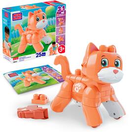 Mega Bloks - Fisher-Price Rolling Kitten Block Toy With Rolling Wheels - COLLECTIBLES - Multicolor