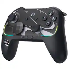 EasySMX - S10 Wireless Controller for Switch 2 Switch PC TMR AntiDrift Joystick Mechanical Buttons 6 Axis Gyro RGB Swappable D Pad - Black