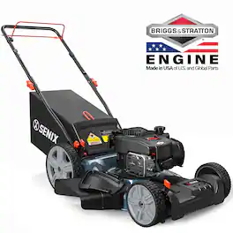 SENIX - 21" 140cc 4-Cycle Briggs & Stratton Gas Self-Propelled Lawn Mower with 3-in-1 Bagging, Mulching, Side Discharge - Blue