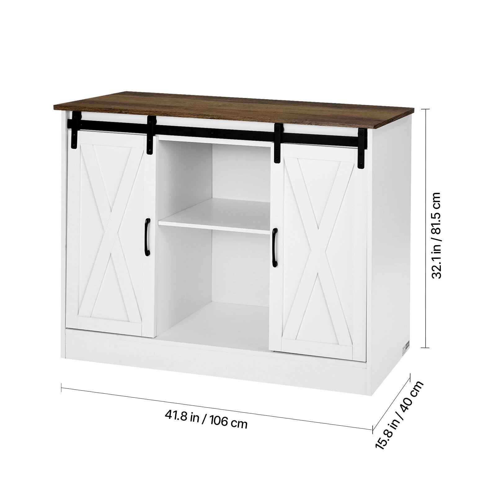 - Height: 32.1 in / 81.5 cm
- Width: 41.8 in / 106 cm
- Depth: 15.8 in / 40 cm