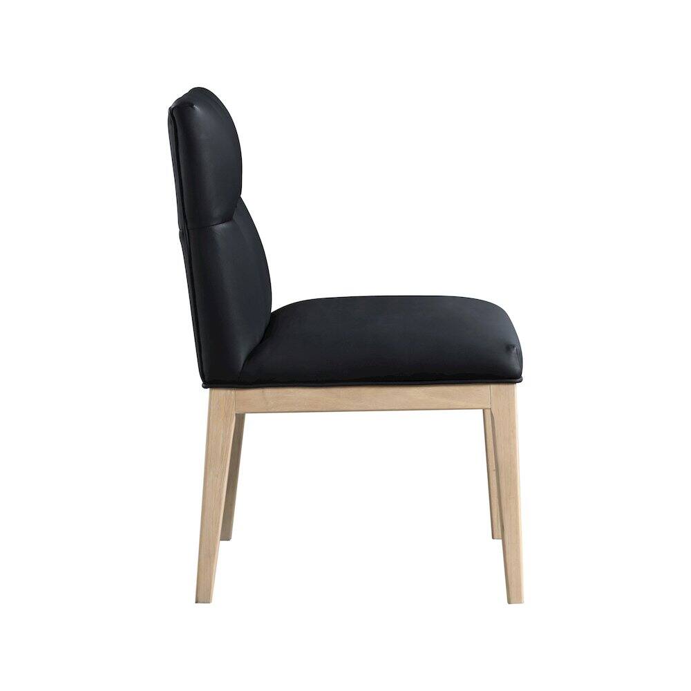 Alt View 2. Meridian Furniture - Adrian Black Vegan Leather Dining Side Chair, Set of 2 - Black.