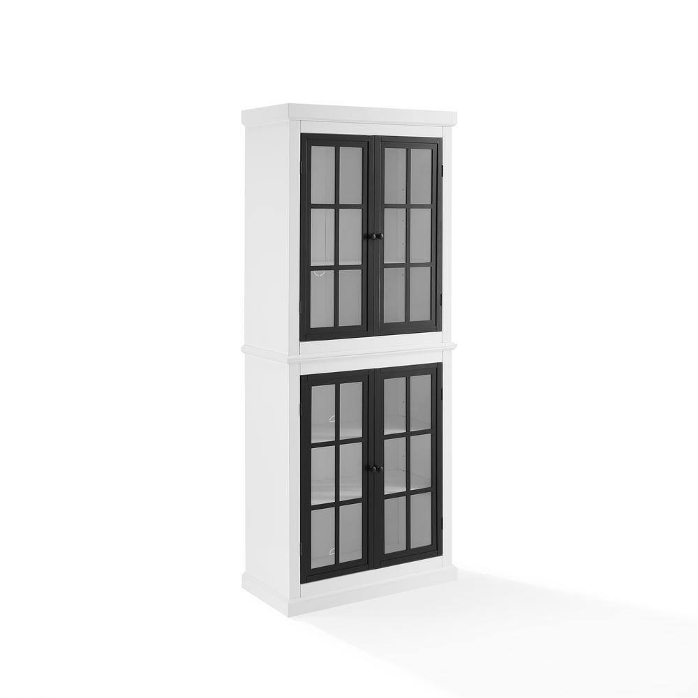 Alt View 2. Crosley Furniture - Cecily Tall Kitchen Storage Pantry - 2 Stackable Pantries - White.