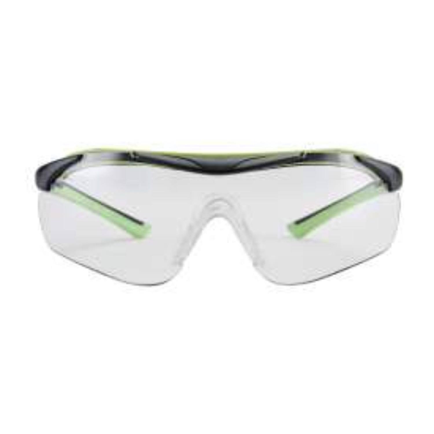 Angle. 3M - 3M Anti-Fog Safety Glasses Clear Lens Black/Green Frame 1 pc - Black | Green.