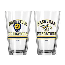Logo Brands - Nashville Predators 16oz. Pint Glass Two Pack - Multicolor