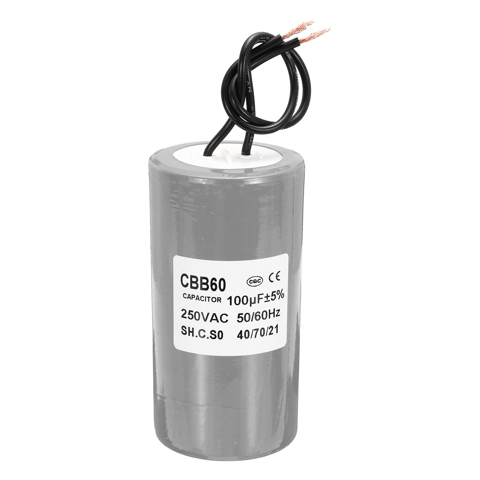 Unique Bargains - 100uF CBB60 Running Capacitor, AC 250V 2 Wires 50/60Hz Cylinder 100x55mm Grey for Water Pumps, Washing Machines - Gray price history on PriceWatchPro