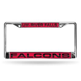 Rico Industries - Wisconsin River Falls Falcons Chrome Metal Laser Cut License Plate Frame - Multi