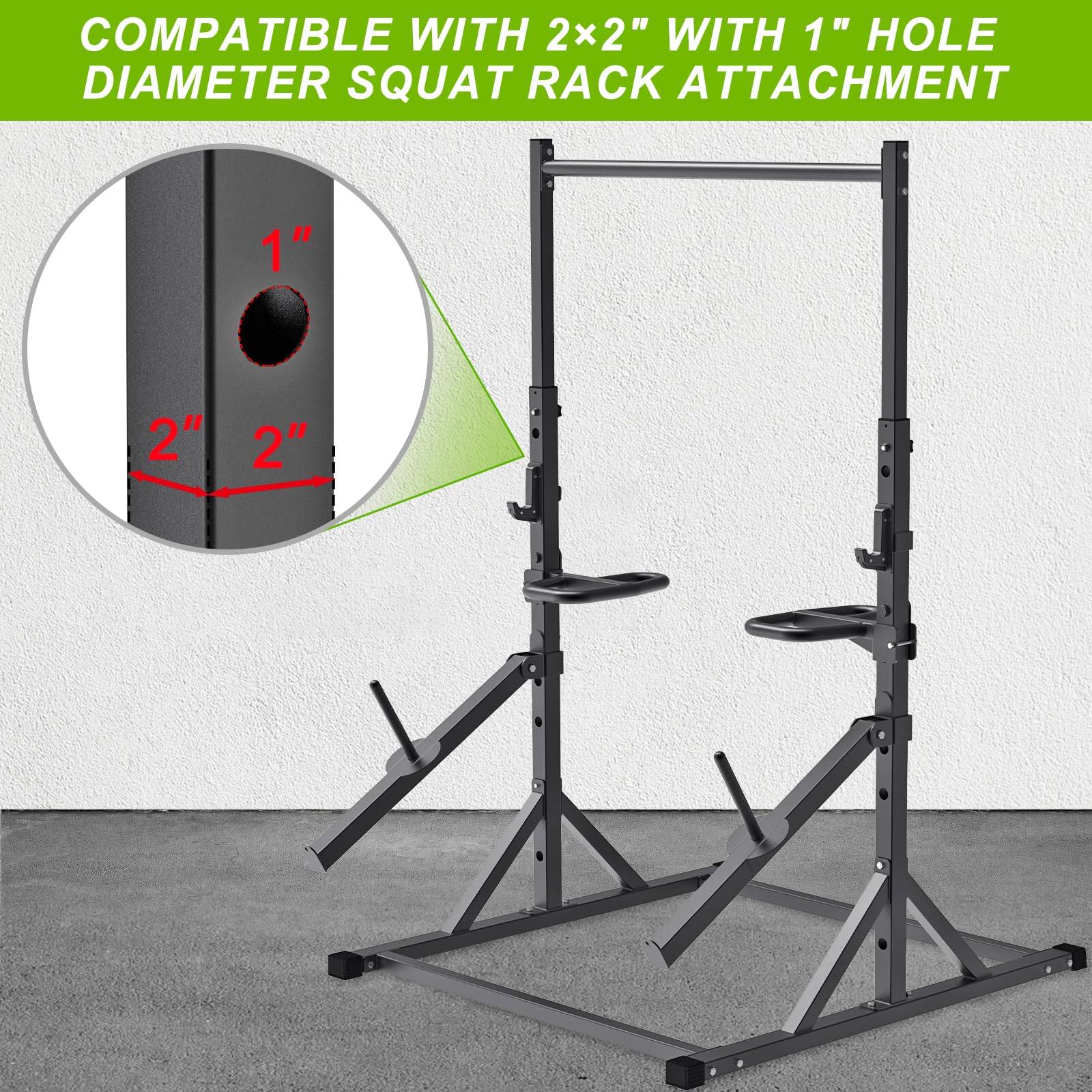 COMPATIBLE WITH 2x2" WITH 1" HOLE DIAMETER SQUAT RACK ATTACHMENT

1"  
2" 2"