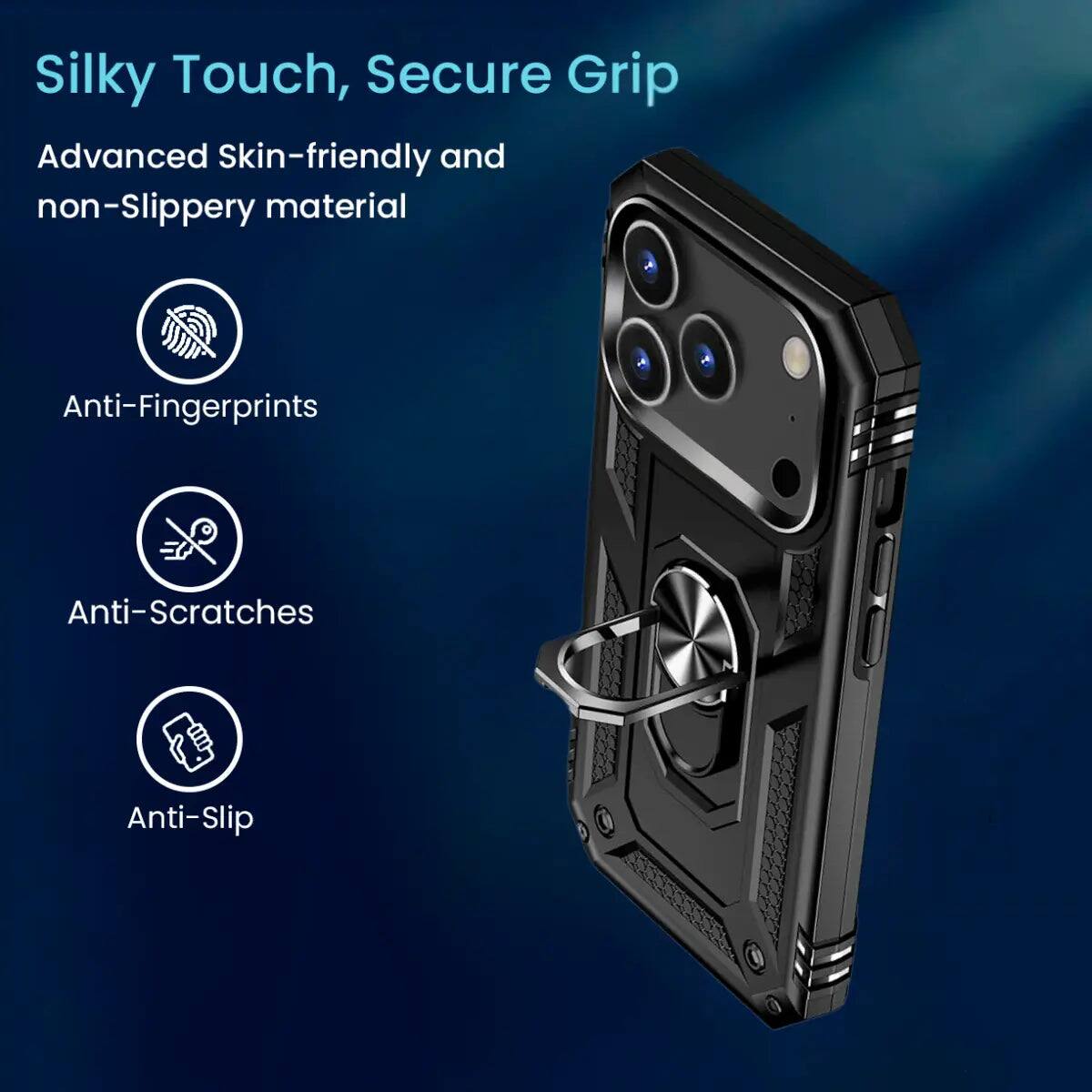 Silky Touch, Secure Grip

Advanced Skin-friendly and non-Slippery material

Anti-Fingerprints

Anti-Scratches

Anti-Slip