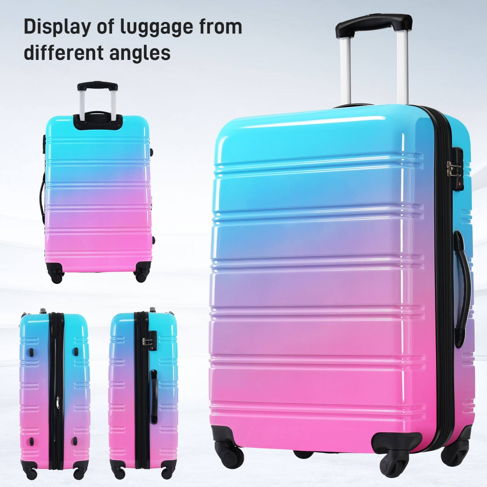 Display of luggage from different angles