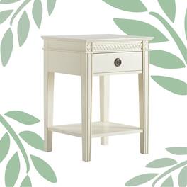 Finch - Westport 1 Drawer End Table, Vintage Cream - Reclaimed Oak