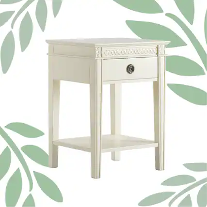 Front. Finch - Finch Westport 1 Drawer End Table, Vintage Cream - Reclaimed Oak.
