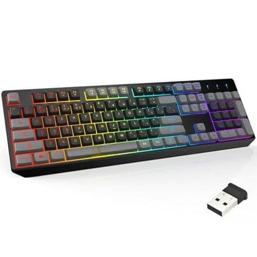 Earthley Blooms - Blaze & Chroma Wireless Bundle - Gaming And Mouse Combo Responsive Durable Backlit Rgb Long-lasting Built-in - Silver