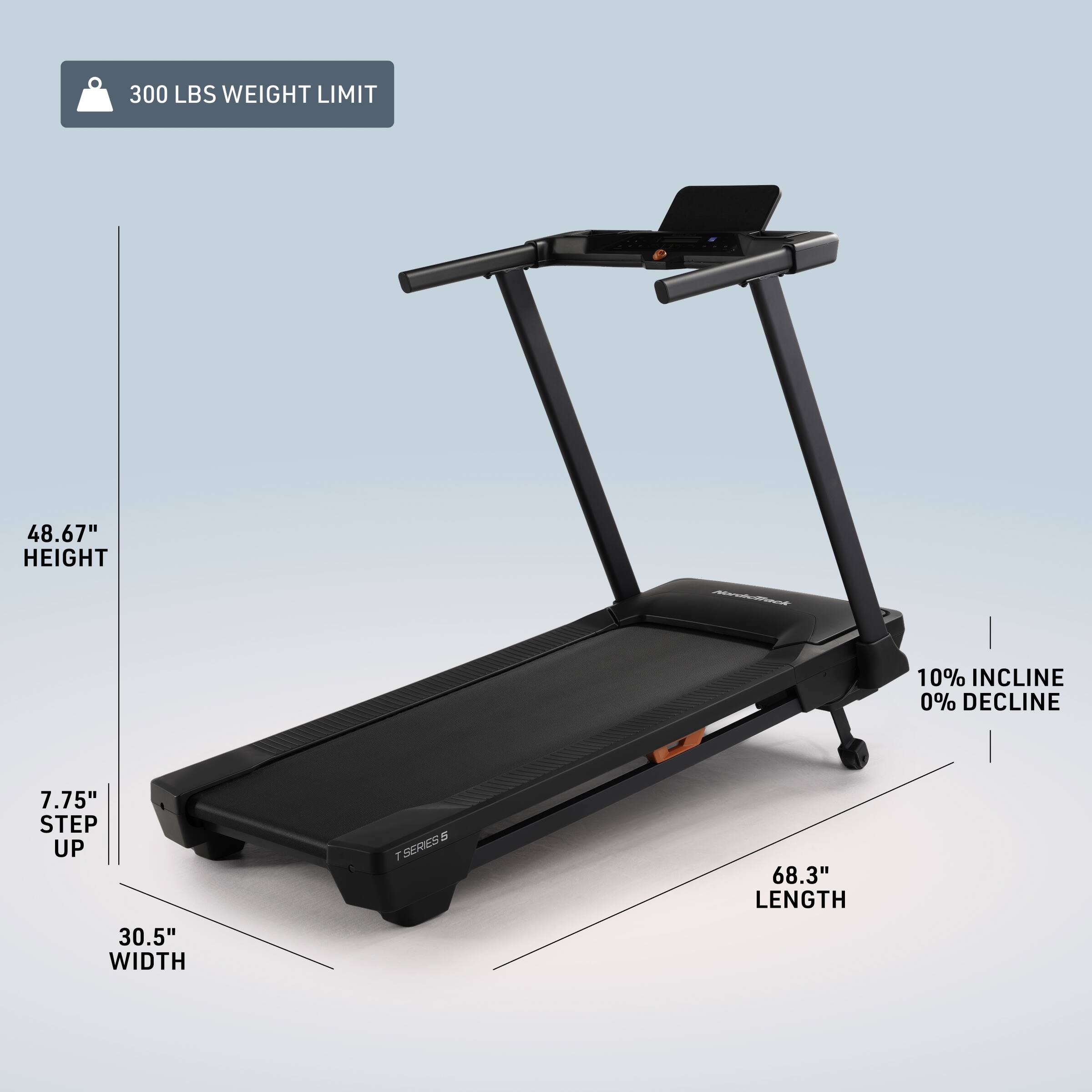NordicTrack T 5 S; Treadmill for Running and Walking Black 1