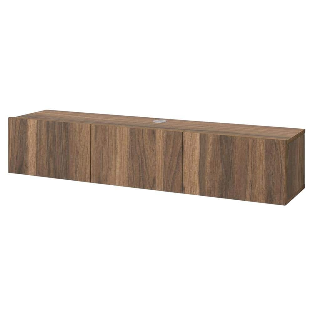FurniFact - floating TV stand with wall-mount design and modern appeal - Brown