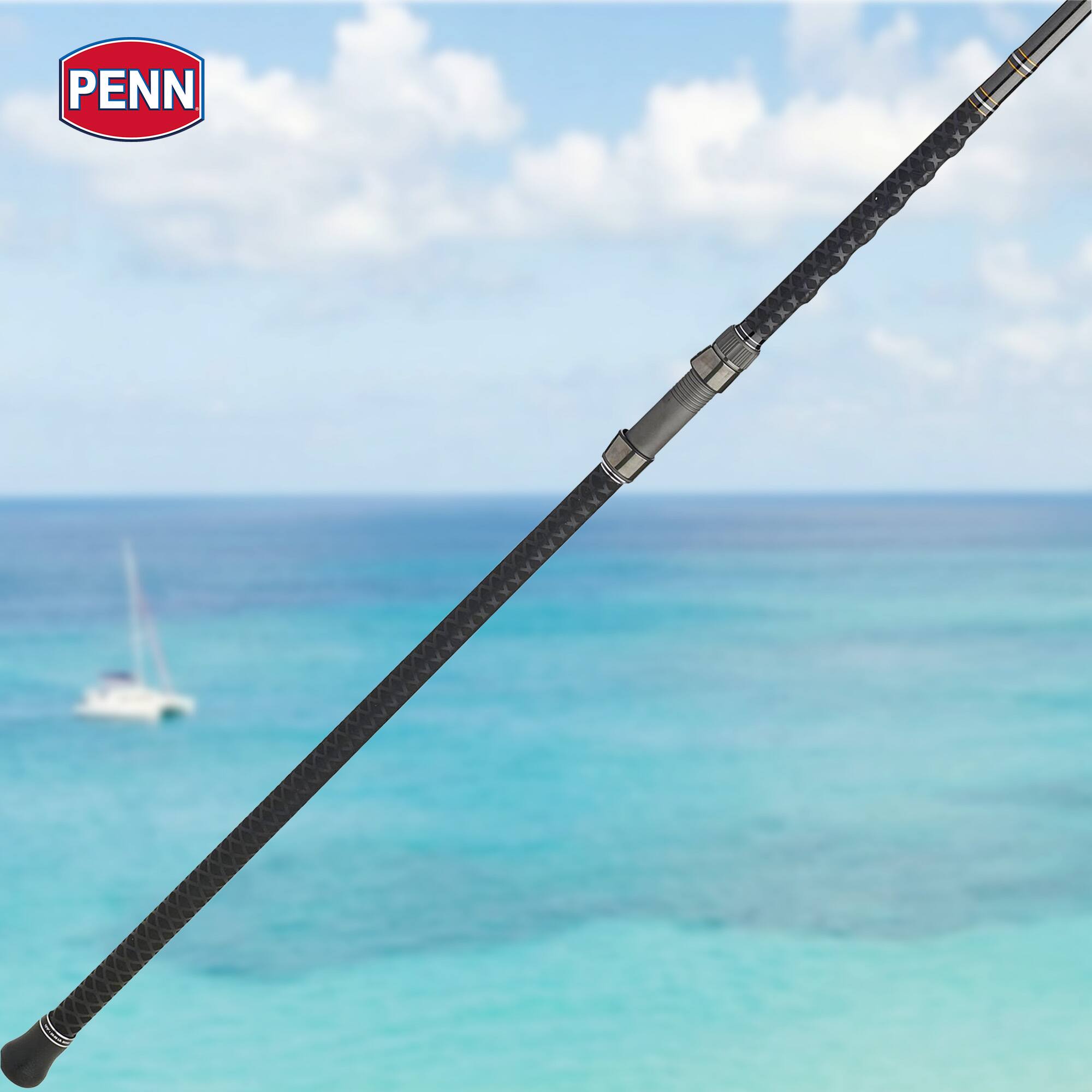 Alt View 3. PENN - PENN Carnage III Conventional Surf Rod, 10' Fishing Pole, Medium Power - Silver/Black/Gold.