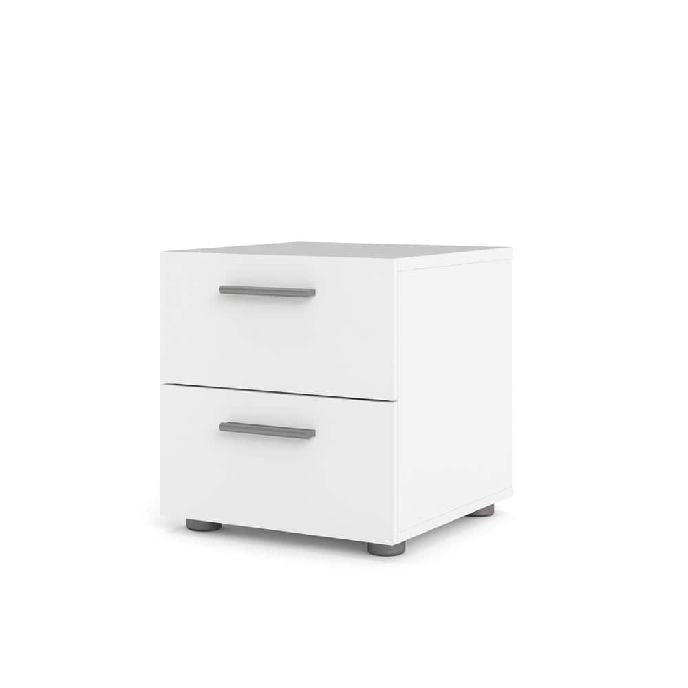 FurniFact - Modern 2 Drawer Nightstand - Stylish Bedroom Nightstand with Drawers - White price history on PriceWatchPro