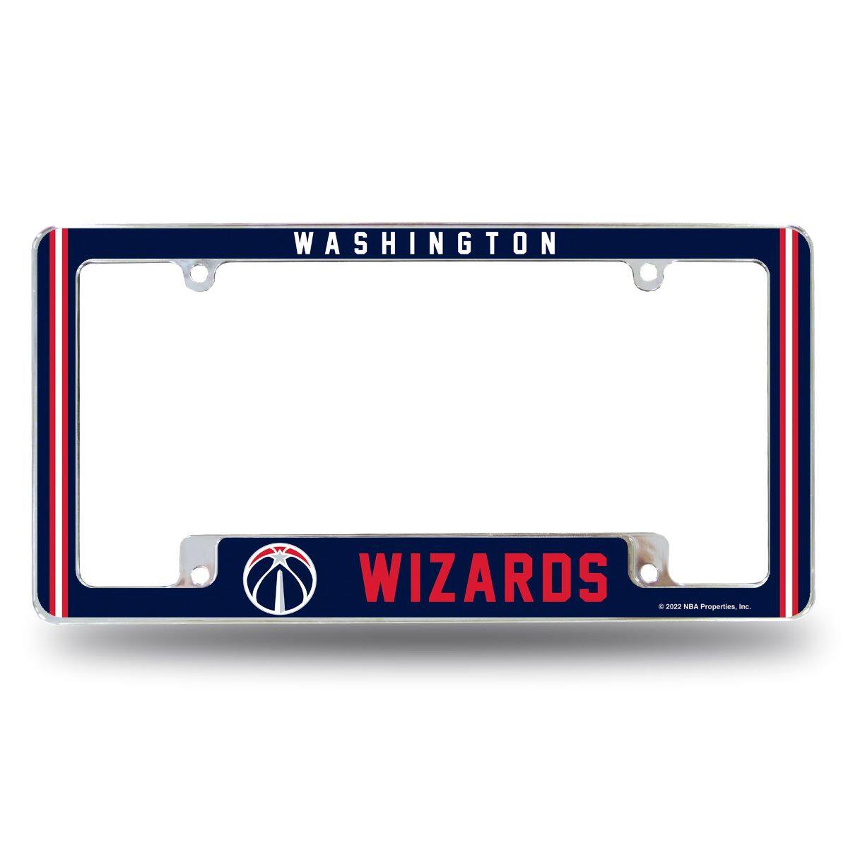 Washington Basketball Wizards Chrome Metal License Plate Frame