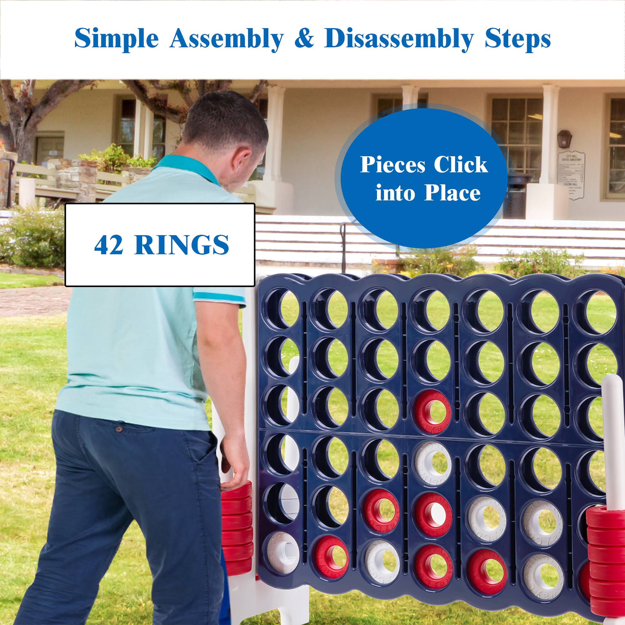 Simple Assembly & Disassembly Steps, Pieces Click into Place, 42 RINGS