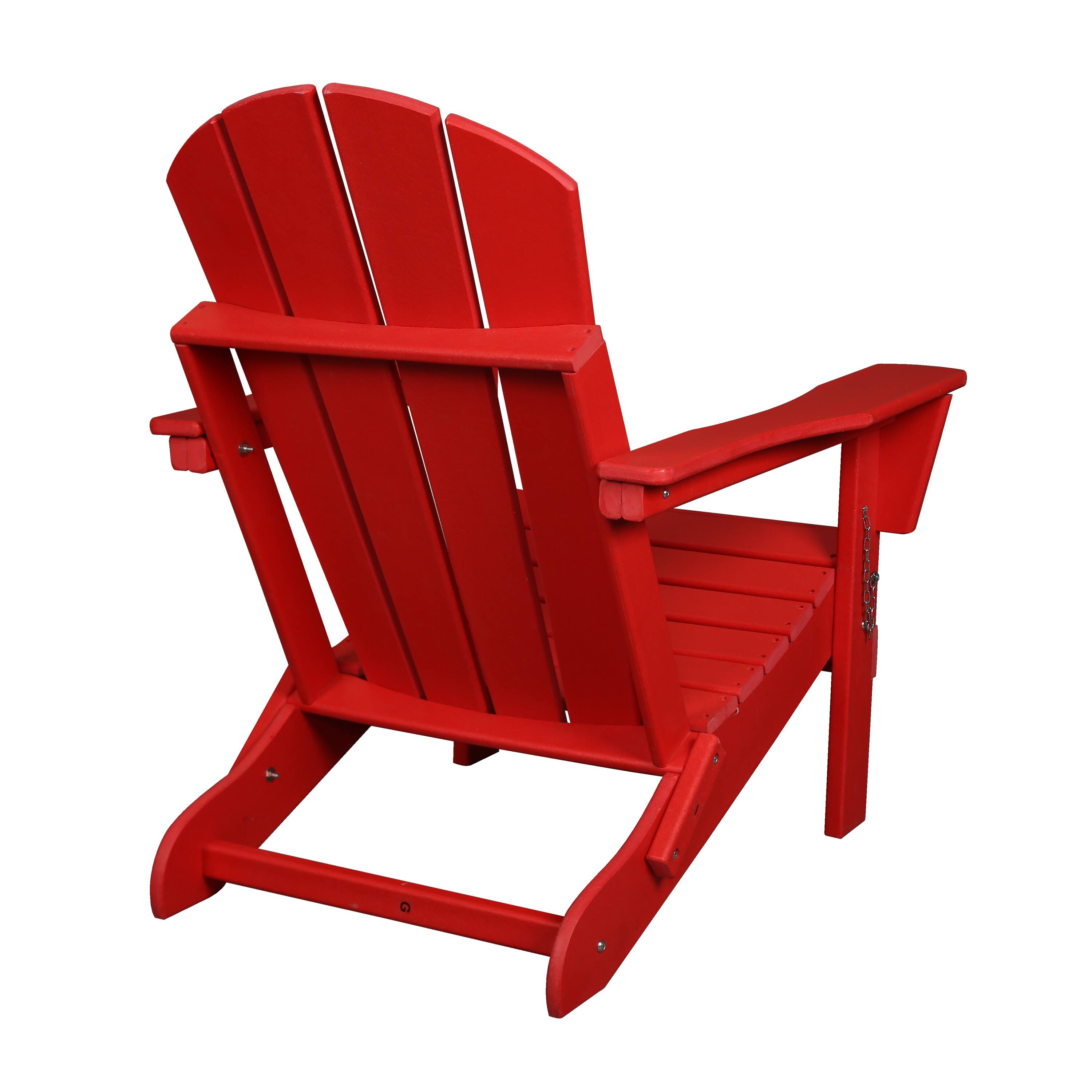 Alt View 5. Bestier - Folding Patio Adirondack Chair, All-Weather HDPE Outdoor Chair for Poolside Backyard Lawn Decks Gardens - Red.