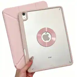 Dteck - for Apple iPad (A16) 11" 2025 & iPad 10th Gen 2022 Premium Vegan Leather Folio Case,Y-Fold Magnetic Closure Flip Cover - Pink