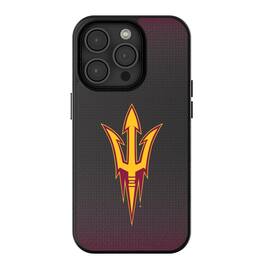 Keyscaper - NCAA - Arizona State Sun Devils Linen Logo iPhone Magnetic Bump Case - 13 - Black