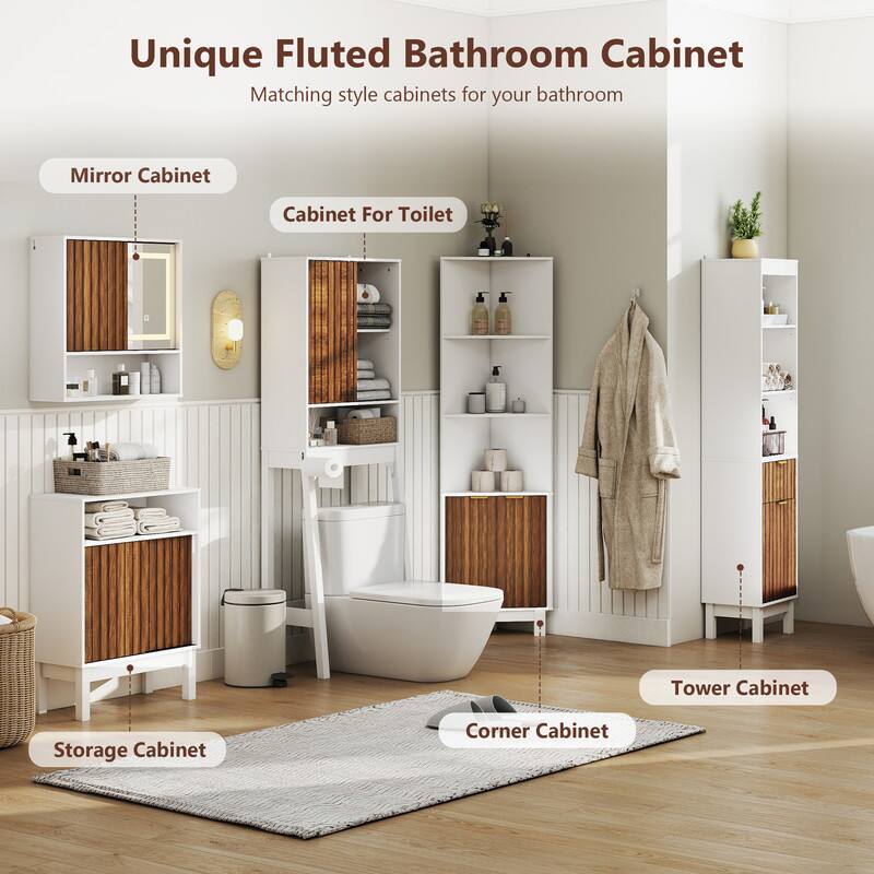 Unique Fluted Bathroom Cabinet, Matching style cabinets for your bathroom, Mirror Cabinet, Cabinet For Toilet, Tower Cabinet, Storage Cabinet, Corner Cabinet