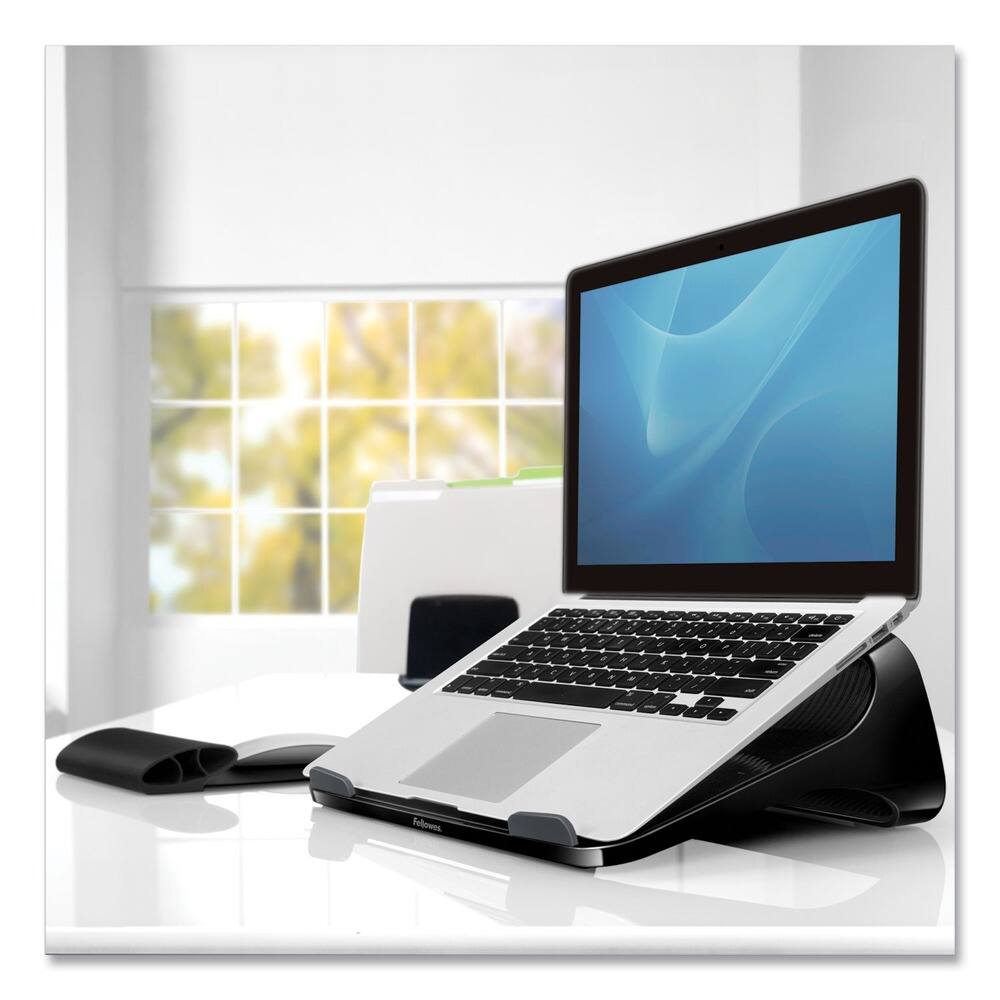 Back. Fellowes - Fellowes Mfg Co. 9472401 I-Spire Series 13.19 in. x 9.31 in. x 4.13 in. Supports 10 lbs. Laptop Lift - Black/Gray - Black/Gray.