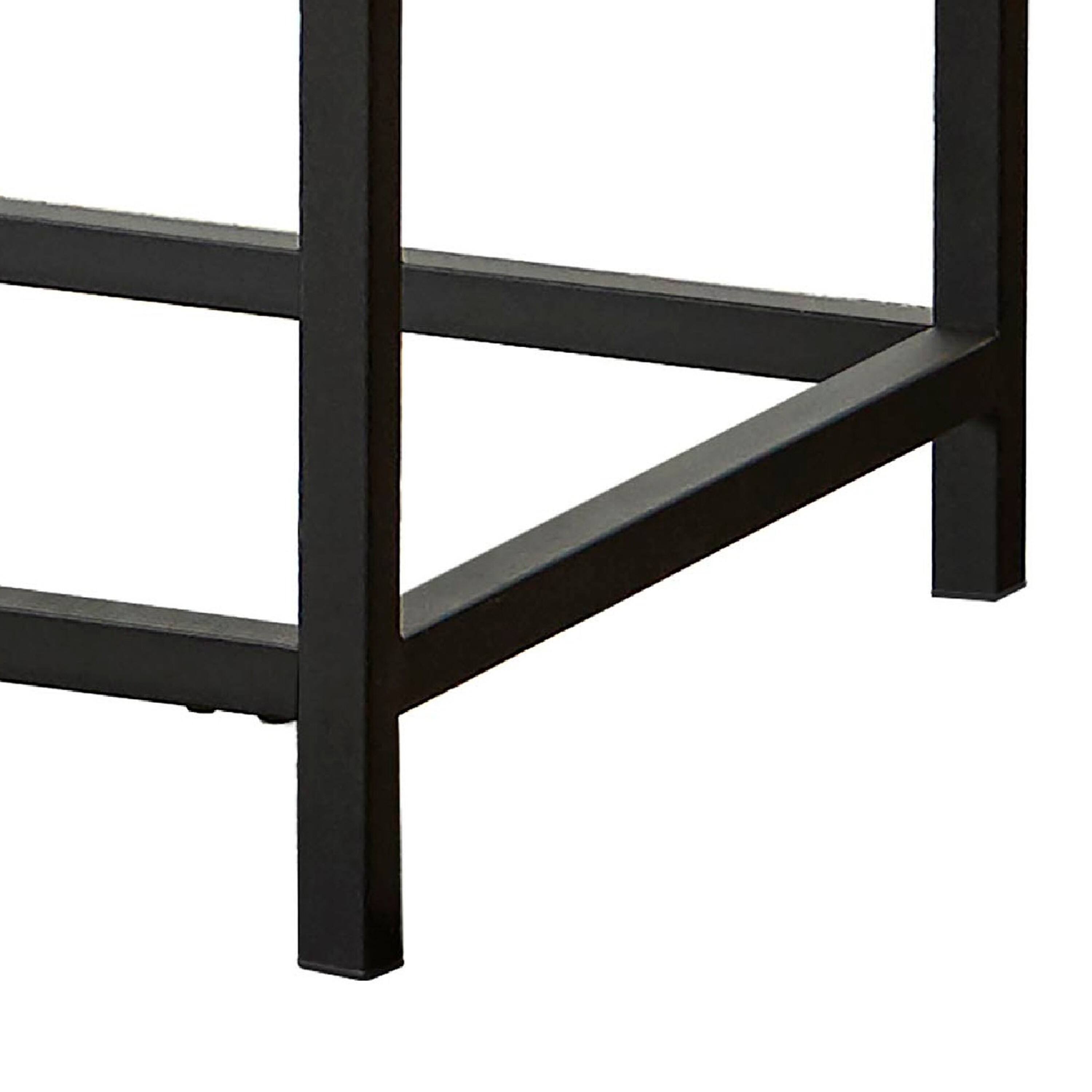 Alt View 5. Manhattan Lane - Mecy 2pc Coffee and Side End Table Set, Oak Brown Top, Metal - Oak Brown, Black.