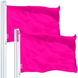 G128 - 2-Pack 4x6 ft Heavy-Duty 150D Polyester Flag with Brass Grommets - Magenta