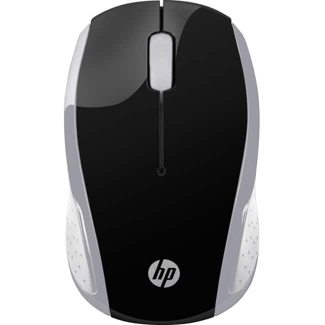 Front. HP - HP Wireless Mouse 200 (Pike Silver) - Optical - Wireless - Radio Frequency - Pike Silver - USB - 1000 dpi - Scroll Wheel - Platinum Silver.