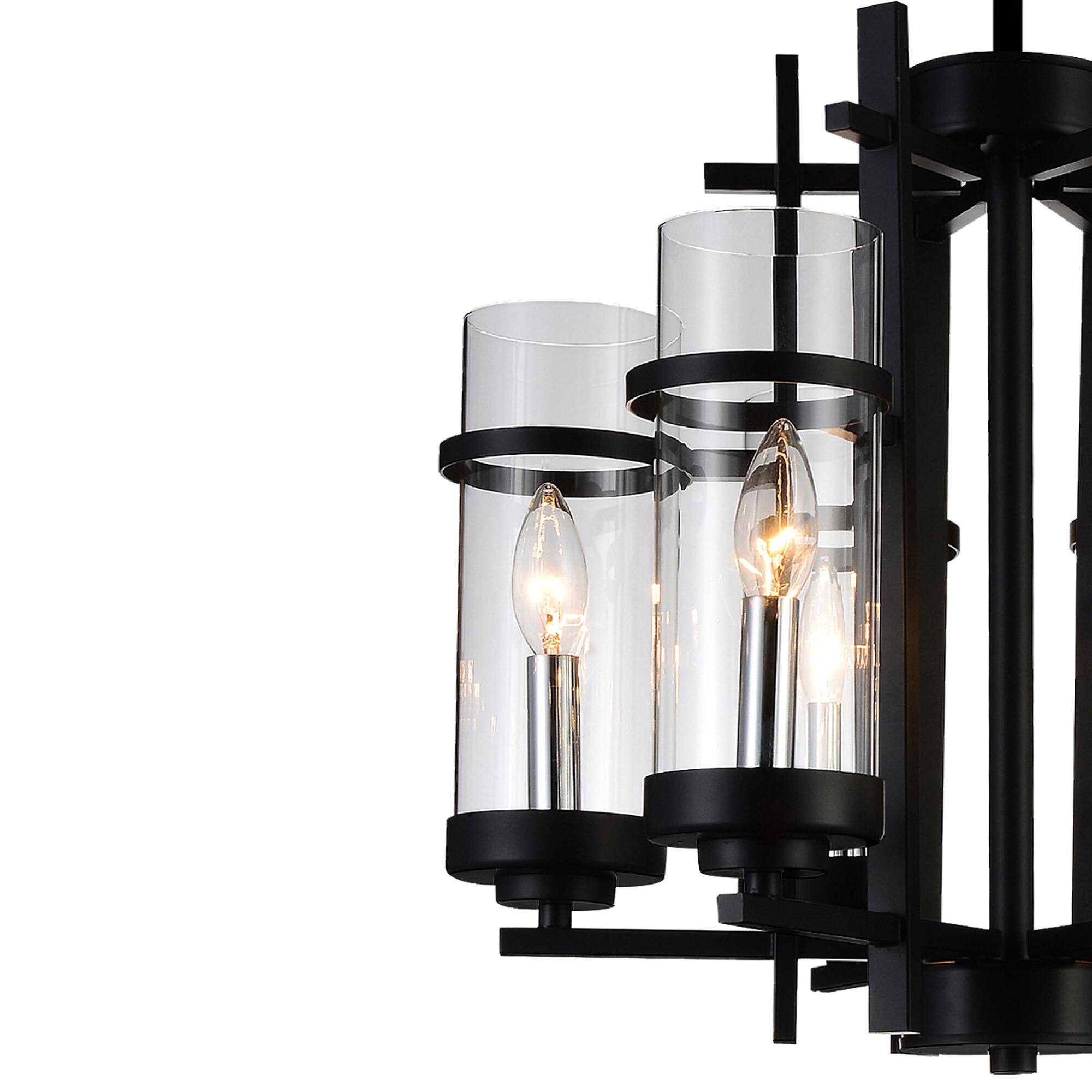 Back. CWI Lighting - Sierra 6 Light Up Chandelier With Black Finish - Black.
