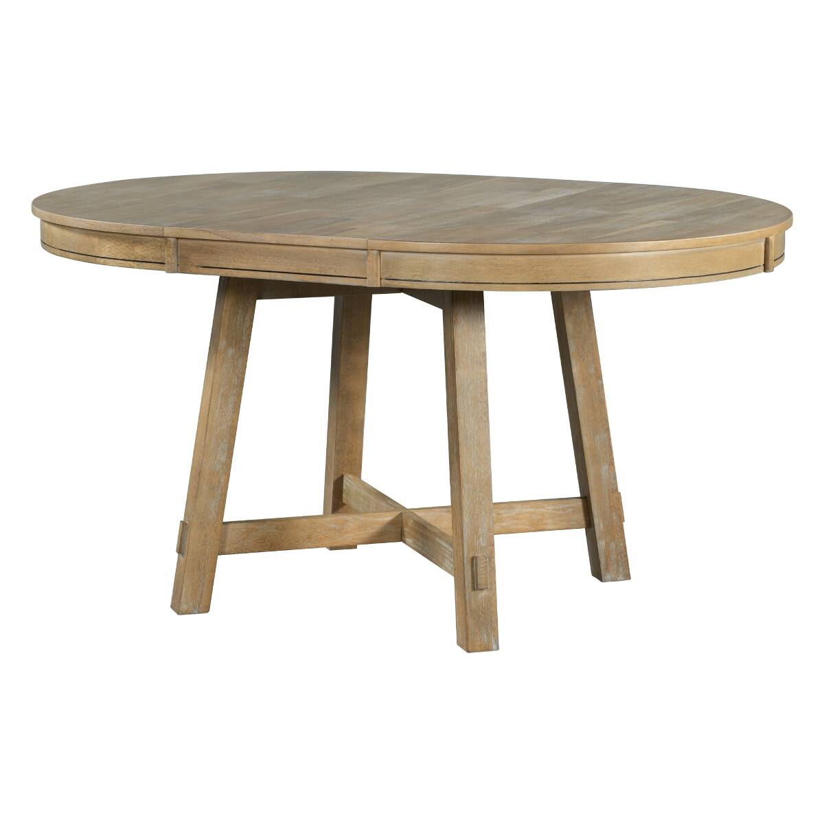 Alt View 1. Loheer - Loheer Round Extendable Dining Table, Natural Wood Wash, Seats Up to 6 - Natural Wood Wash.