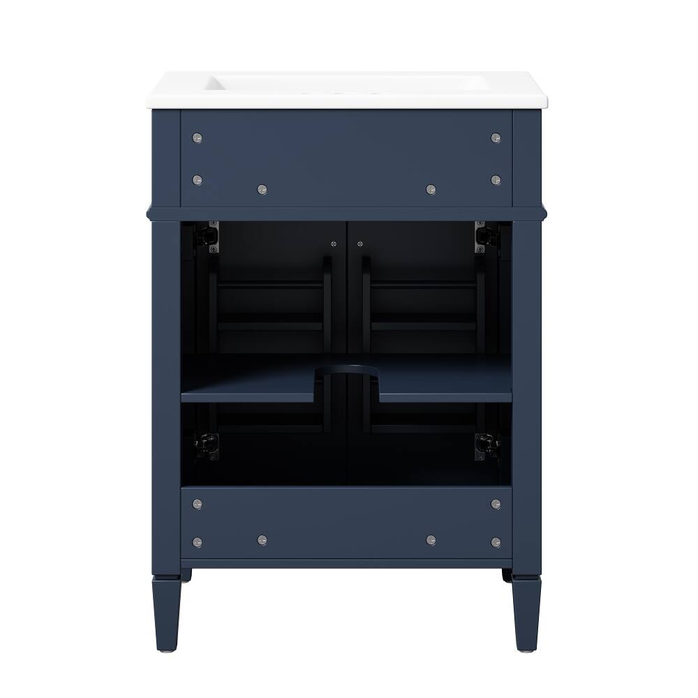Alt View 10. Loheer - Loheer 24 inch bathroom vanity with sink Blue 2-Door Cabinet - Blue.