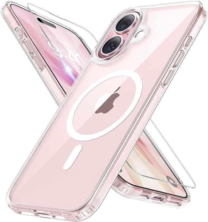 Gravity Ridge - for iPhone 17 Case Magnetic Phone Cases Magsafe Slim Anti Yellowing Rugged Protective Transparent Cover - Clear